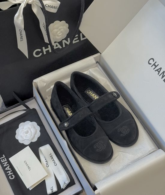 Chanel Suede Upper Mary Jane Shoes Soft Leather Sole