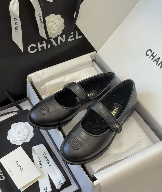 Chanel Suede Upper Mary Jane Shoes Soft Leather Sole