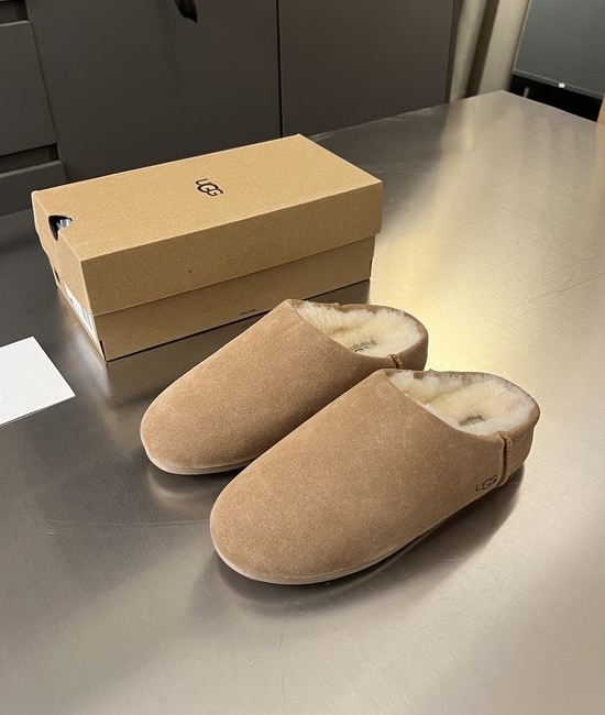 UGG Slip On Shearling Lined Mule Loafers with Rubber Sole