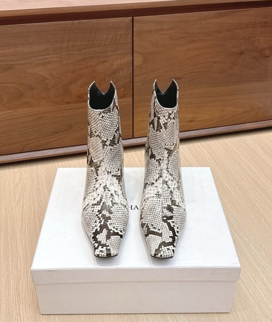 Khaite Square Toe Flat Side Zip Short Ankle Boots