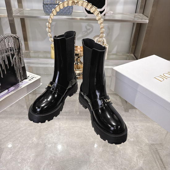 Christian Dior CD Punk Style Chelsea Boots with CD Logo Buckle
