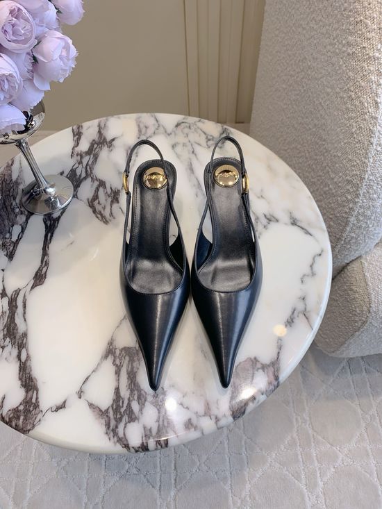 Yves Saint Laurent Graceful Kitten-Heeled Pointed-Toe Pumps