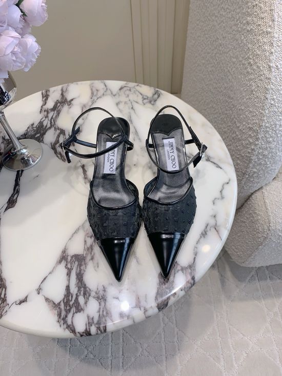 Jimmy Choo Mesh Embroidery High Heels, Gentle and Chic