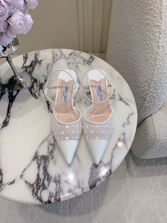 Jimmy Choo Mesh Embroidery High Heels, Gentle and Chic