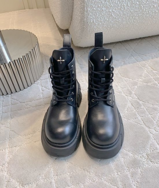 SMFK Retro Thick-Soled Derby Boots with Sturdy Soles