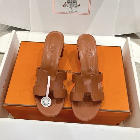 Hermes Cowhide Upper Slide Sandals Soft Sole Daily Wear Shoes