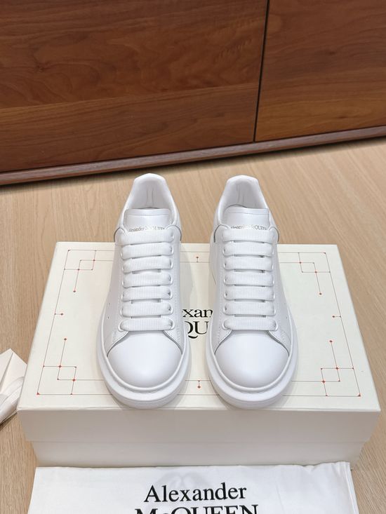 McQueen Premium Leather Casual Sneakers Non Yellowing Sole