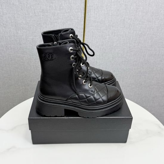 Chanel Embroidered Chunky Heel Suede Ankle Boots