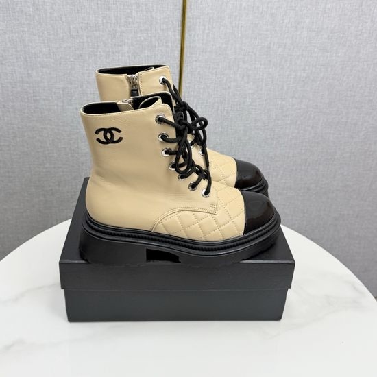 Chanel Embroidered Chunky Heel Suede Ankle Boots