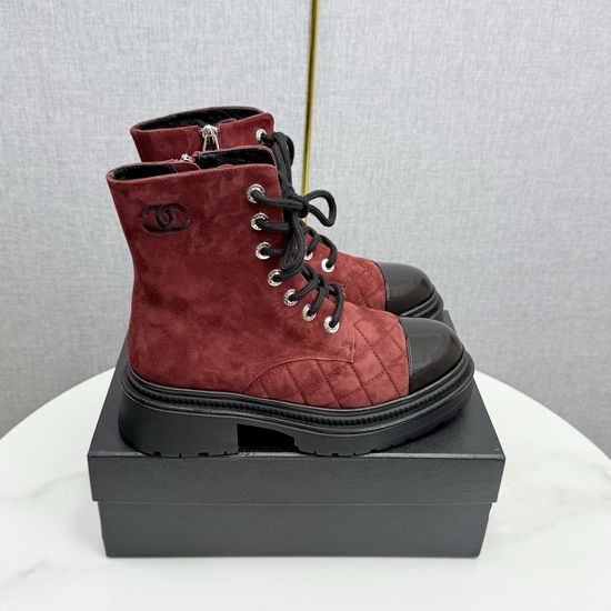 Chanel Embroidered Chunky Heel Suede Ankle Boots