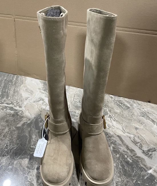 Prada Classic Label Knight Boots Premium Leather Anti-slip Sole