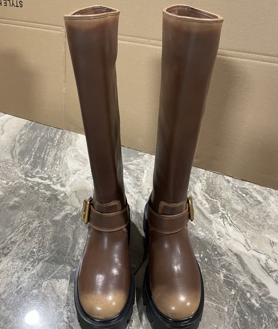 Prada Classic Label Knight Boots Premium Leather Anti-slip Sole