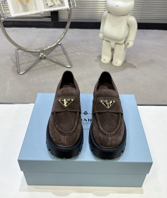 Prada Chunky Platform Mary Jane Loafers Leather Upper Comfortable