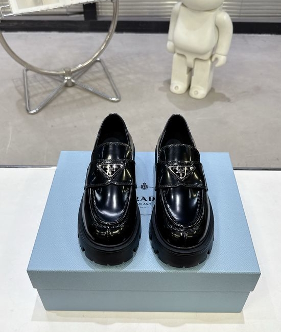 Prada Chunky Platform Mary Jane Loafers Leather Upper Comfortable