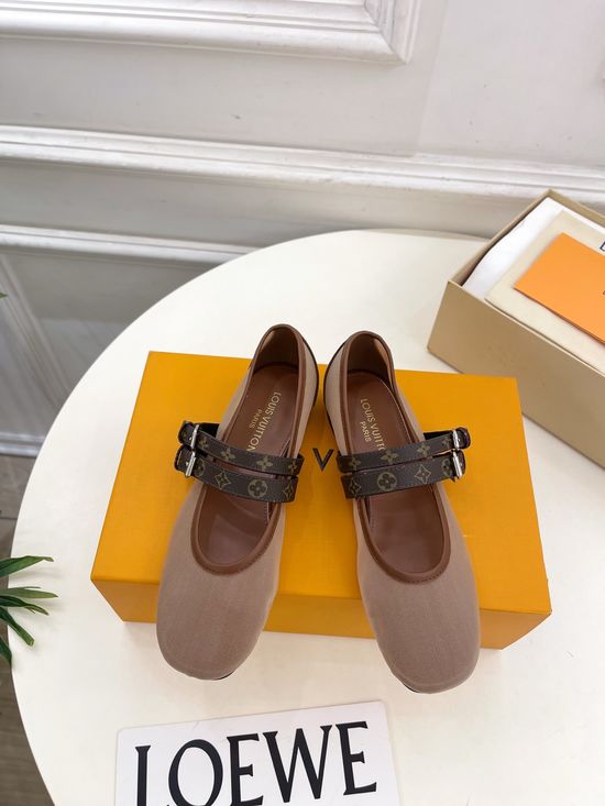 Louis Vuitton Classic Floral Buckle Strap Mary Jane Ballet Flats
