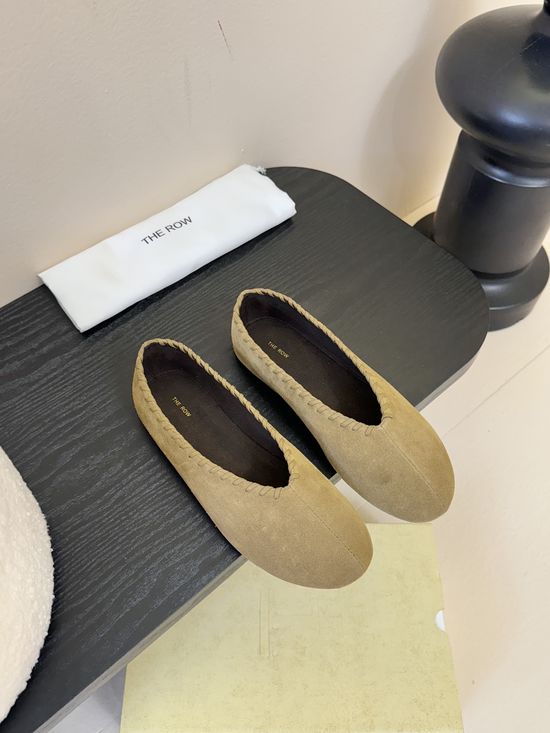 The Row Soft Suede Leather Comfortable Slip On Casual Flats