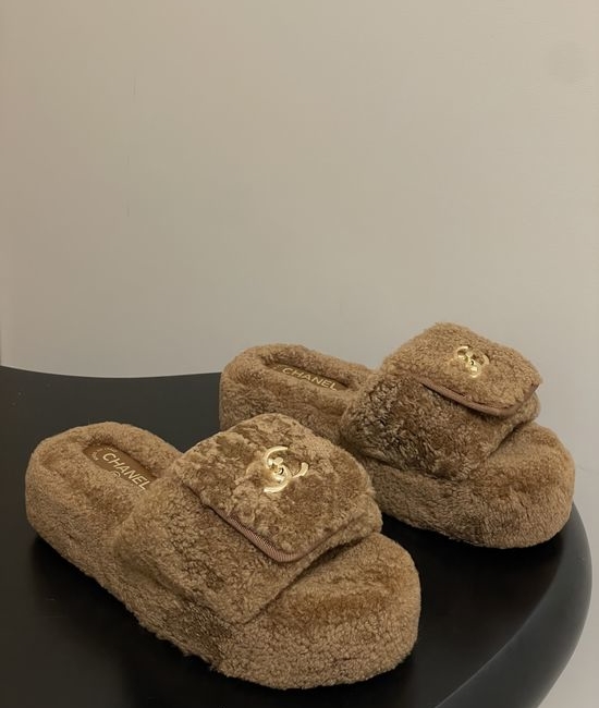 Chanel Classic Quilted Logo Comfort Thick Sole Slippers