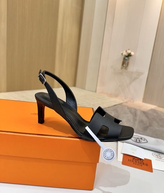 Hermes Genuine Leather Heels Premium Leather Lining 6.5cm Heel Height