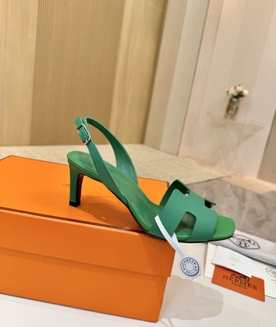 Hermes Genuine Leather Heels Premium Leather Lining 6.5cm Heel Height