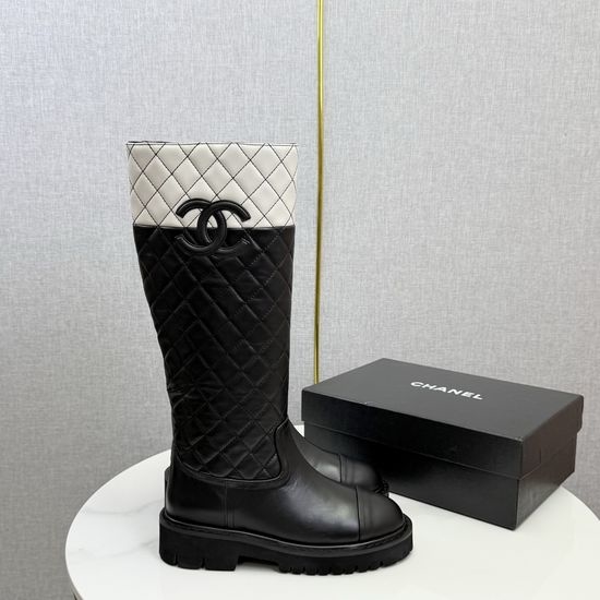 Chanel Quilted Patent Leather Low Heel Short Ankle Boots