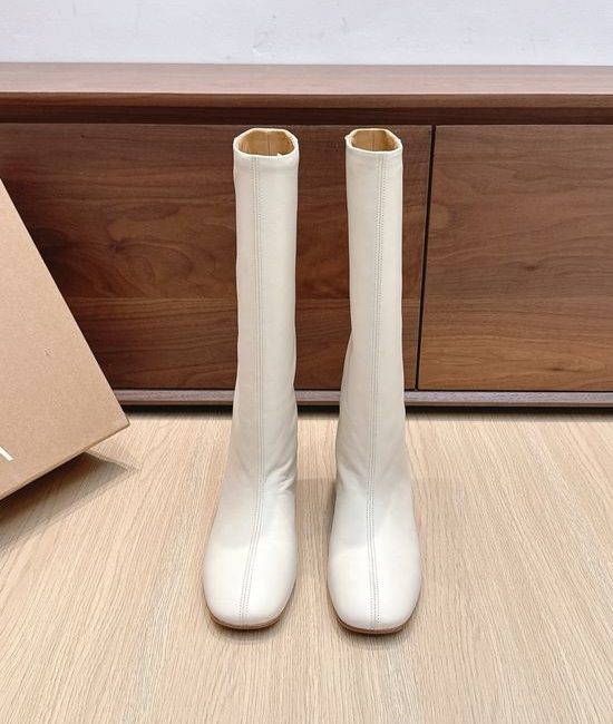 Khaite Pointed Toe Invisible Height Lift Leather Tall Boots