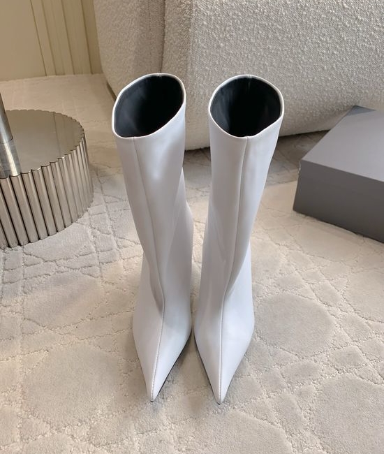 Balenciaga Pointed Toe High Heel Boot Premium Leather Upper