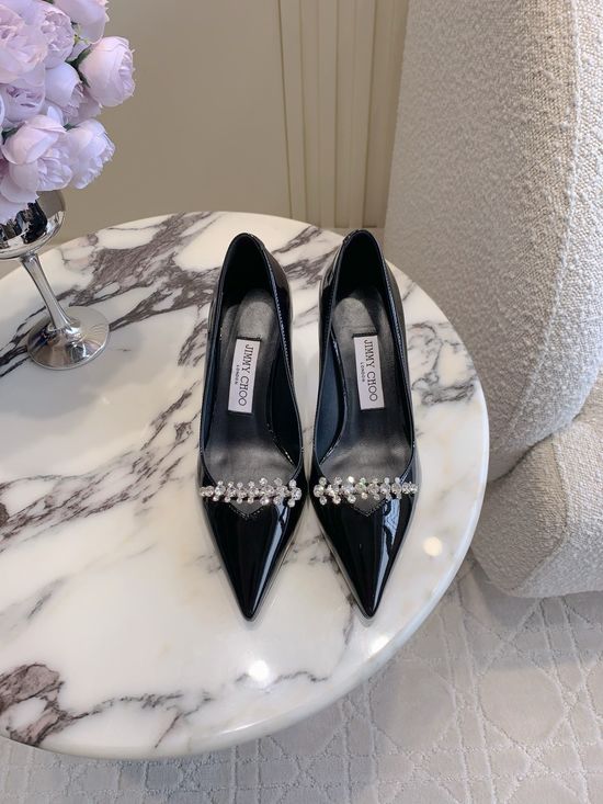 Jimmy Choo Sparkling Rhinestone High-heeled Shoes for Timeless Look