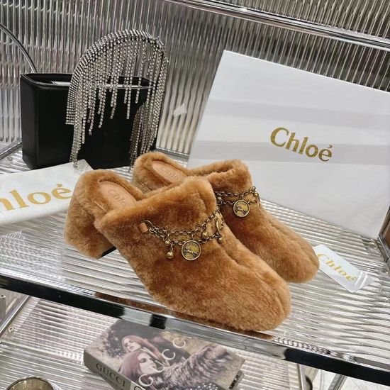 Loewe Genuine Fur Slippers Soft Leather Sole Non Slip