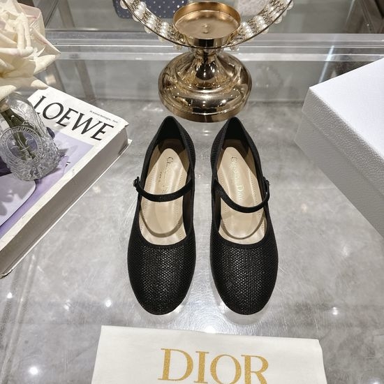 Christian Dior CD Satin Bow Flat Ballet Shoes Soft Sheepskin Lined