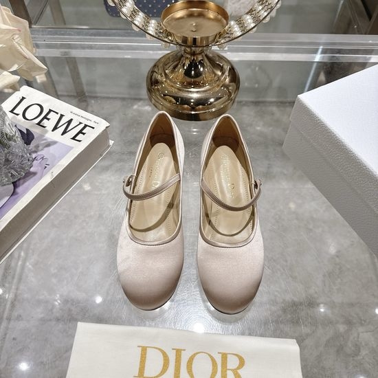 Christian Dior CD Satin Bow Flat Ballet Shoes Soft Sheepskin Lined