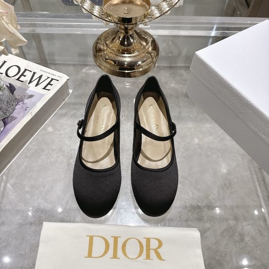Christian Dior CD Satin Bow Flat Ballet Shoes Soft Sheepskin Lined