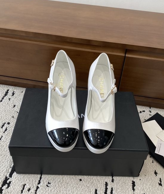 Chanel High Heel Platform Leather Shoes Elegant Comfortable Dress Footwear