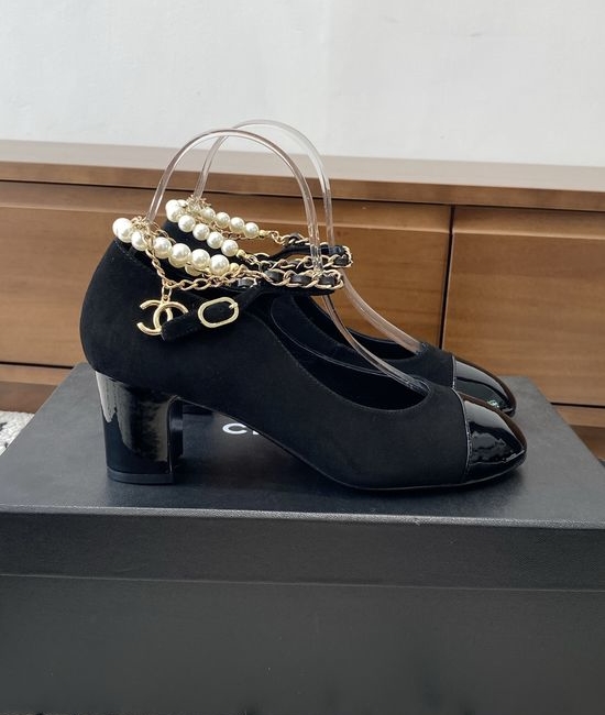 Chanel Metal Chain Decor Leather Mary Jane Comfortable Flat Shoes