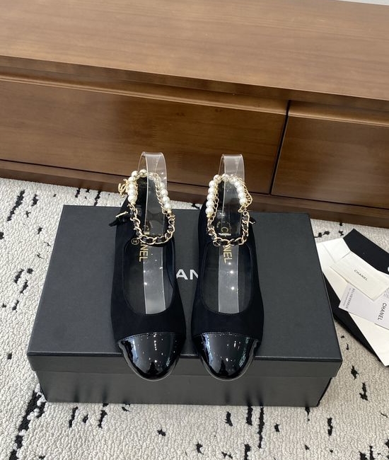 Chanel Classic Mary Jane Flats with Metallic Chain Soft Leather