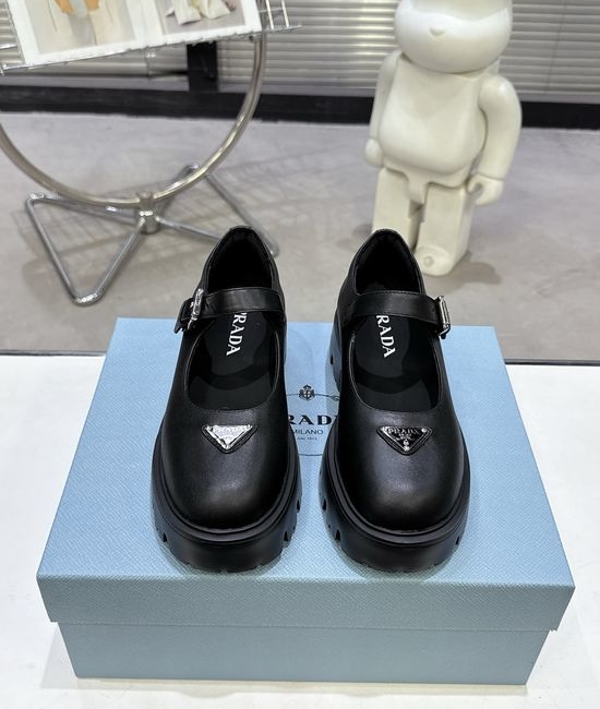 Prada Cowhide Upper Thick Sole Mary Jane Comfort Shoes