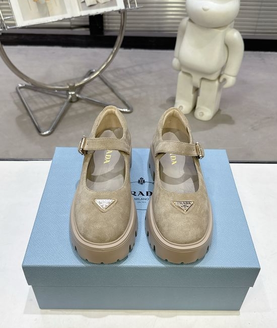 Prada Thick Sole Mary Jane Shoes Lightweight Non Slip