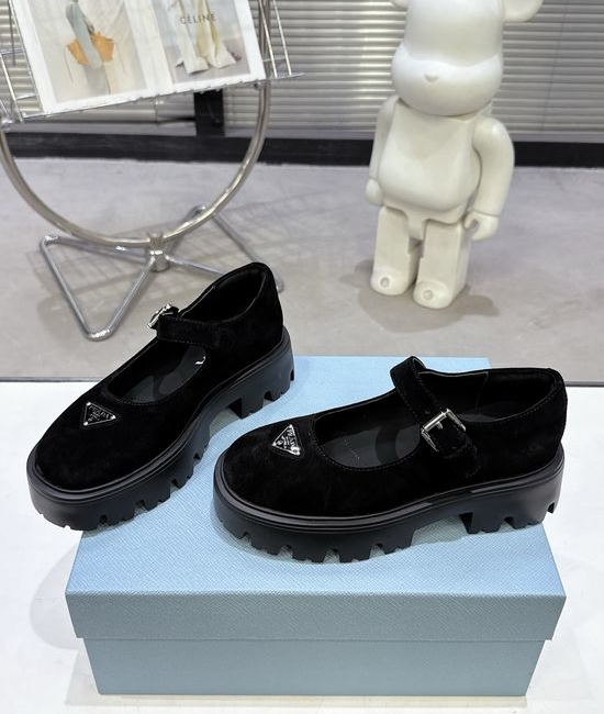 Prada Thick Sole Mary Jane Shoes Lightweight Non Slip