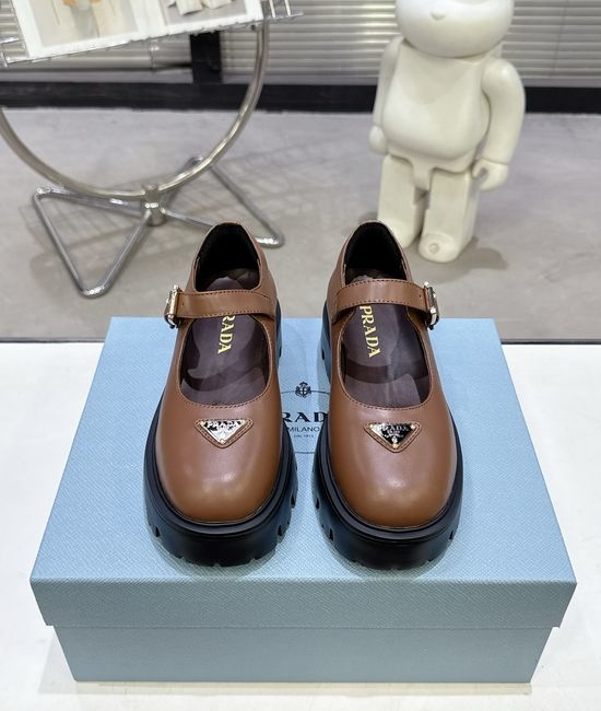 Prada Thick Sole Mary Jane Shoes Lightweight Non Slip