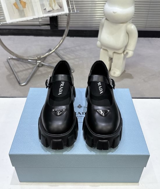 Prada Patent Leather Platform Mary Jane Shoes Comfortable Non-slip