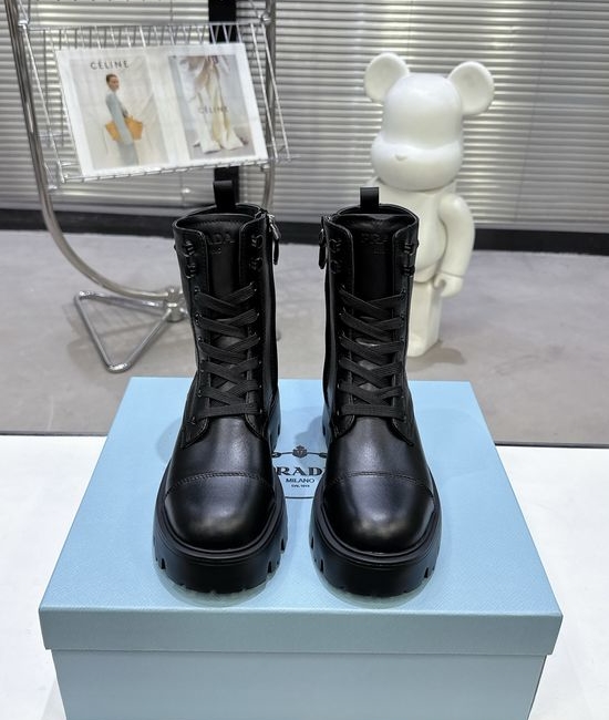 Prada Slip On Leather Ankle Boots Lightweight Comfortable Stylish Footwear