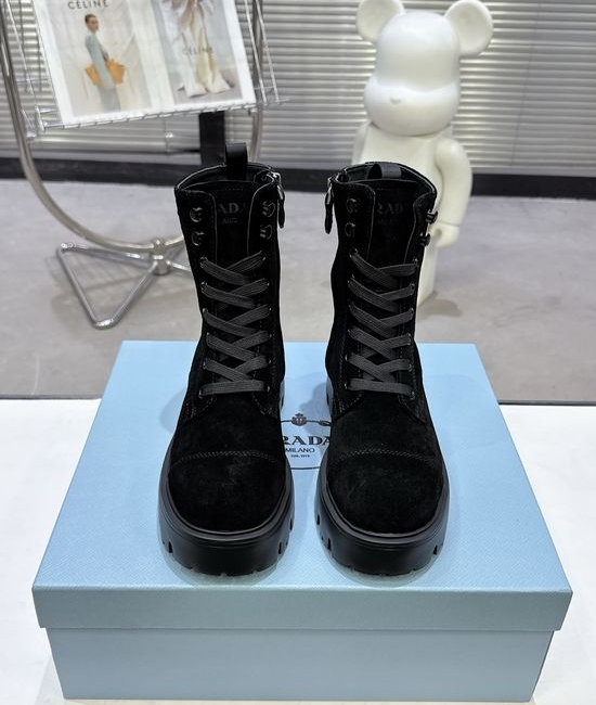 Prada Slip On Leather Ankle Boots Lightweight Comfortable Stylish Footwear