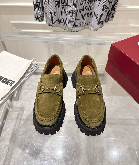 Gucci Classic Buckle Decor Non-slip Platform Loafers