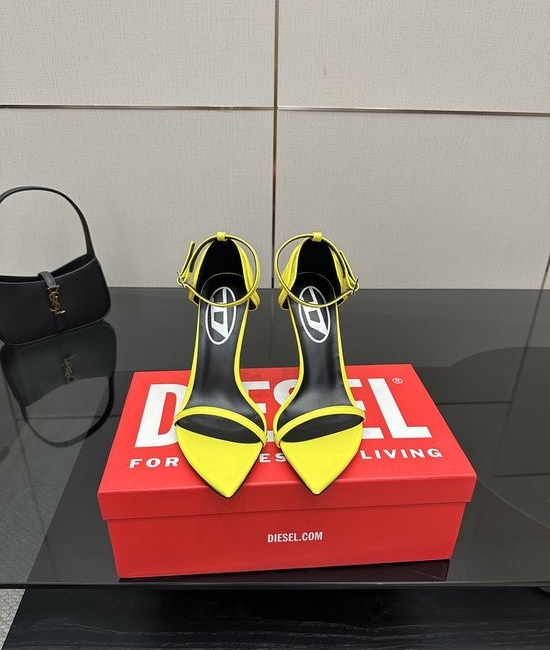 Diesel Pointed Toe Metal Decor Stiletto High Heel Pumps