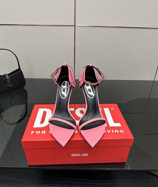 Diesel Pointed Toe Metal Decor Stiletto High Heel Pumps