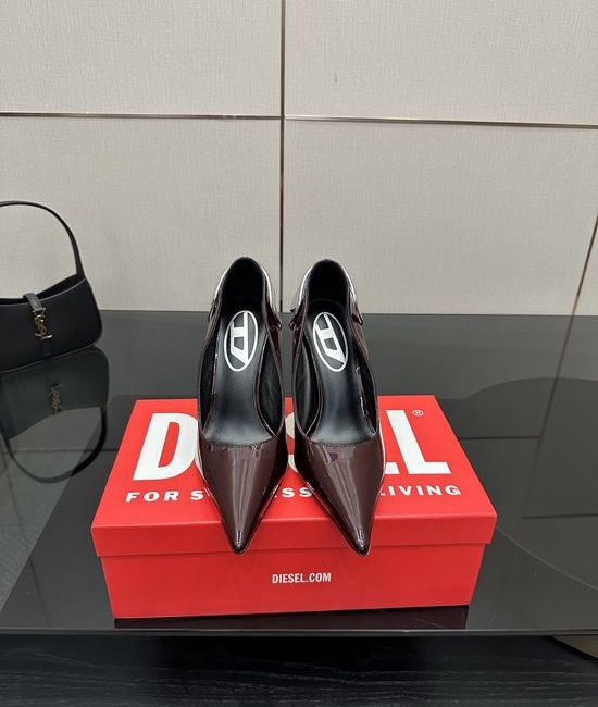 Diesel Pointed Toe Metal Accent Elegant Stiletto Heel Shoes