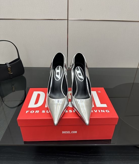 Diesel Pointed Toe Metal Accent Elegant Stiletto Heel Shoes