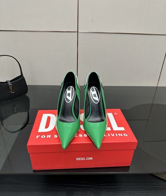 Diesel Pointed Toe Metal Accent Elegant Stiletto Heel Shoes