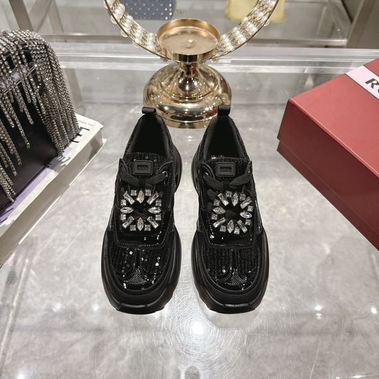 Roger Viver Elegant Sparkling Crystal Decorated Sneakers