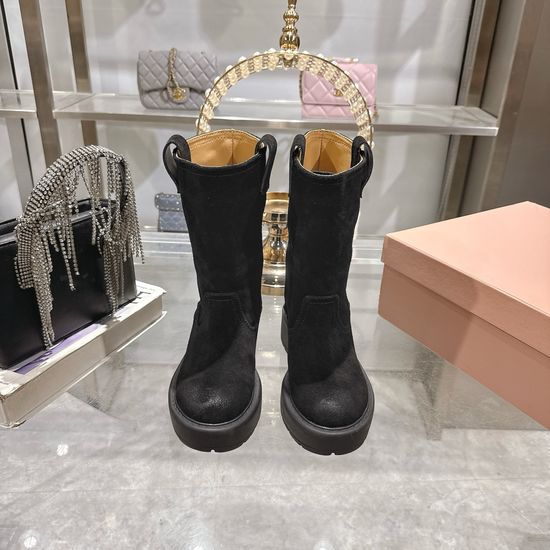 Miu Miu Edgy Suede Over-The-Knee Boots