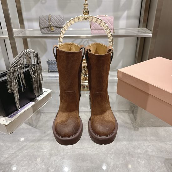 Miu Miu Edgy Suede Over-The-Knee Boots